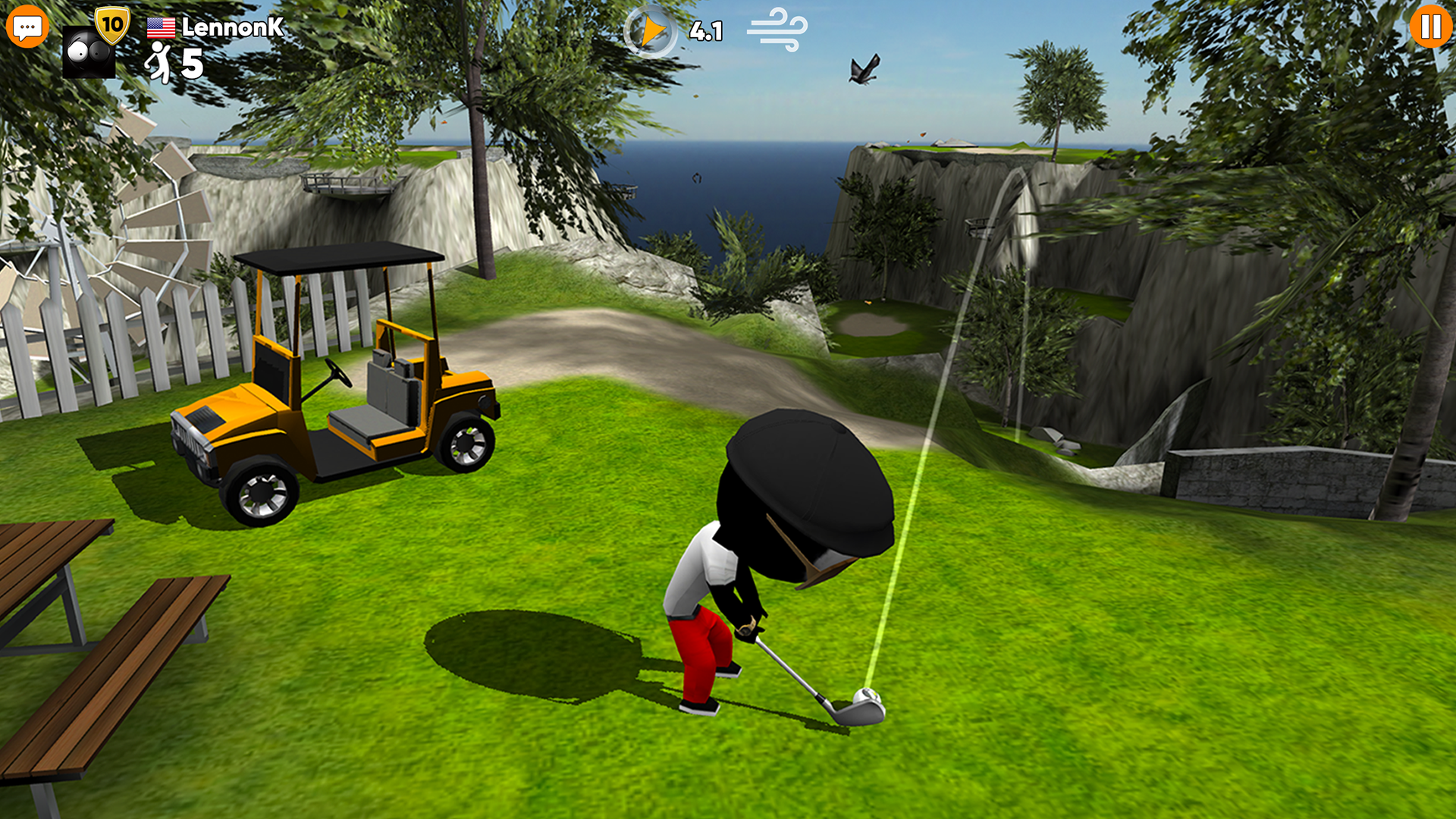 اسکرین شات 2 بازی Stickman Cross Golf Battle