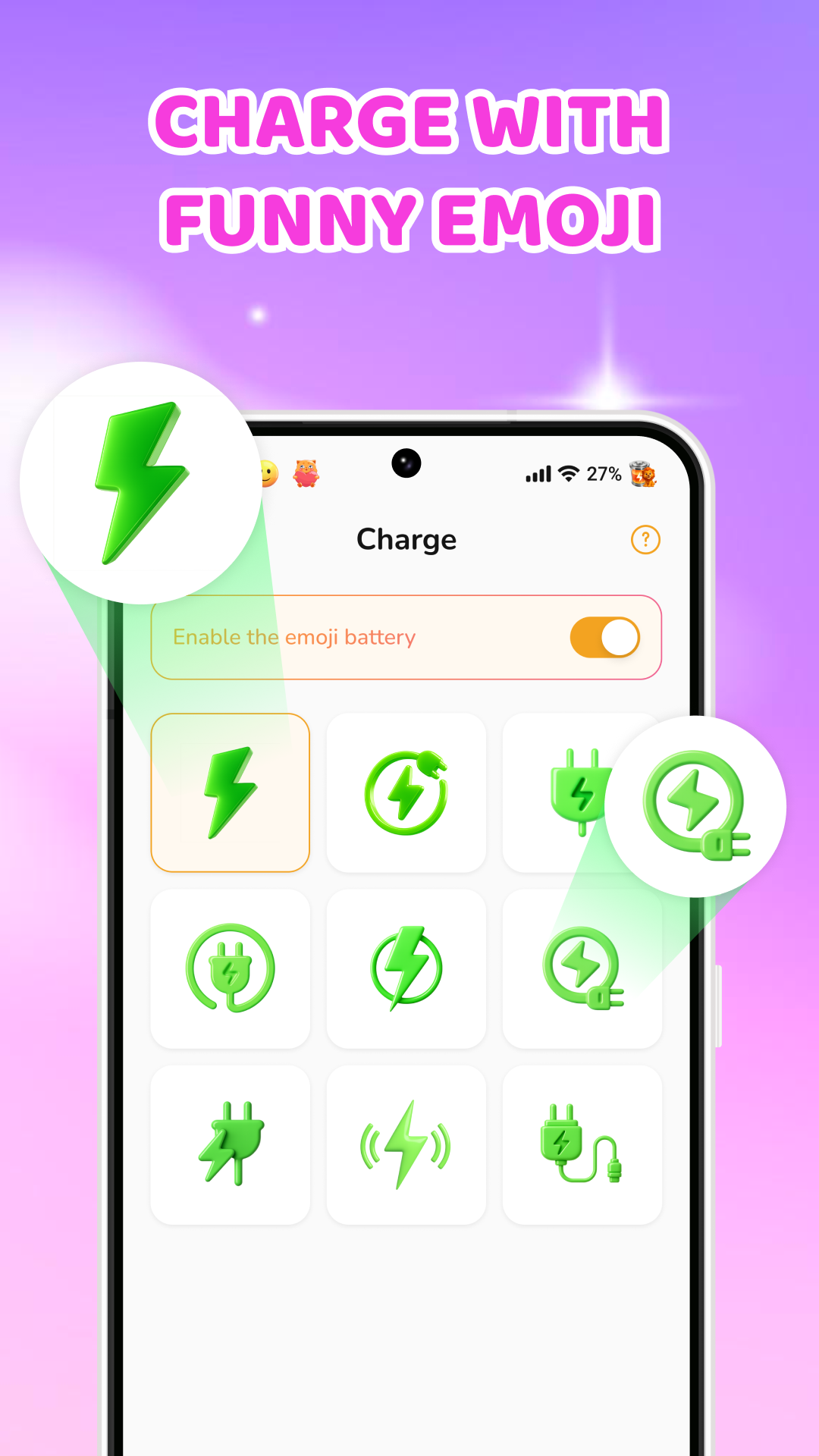 اسکرین شات 5 برنامه Emoji Battery: DIY Widget
