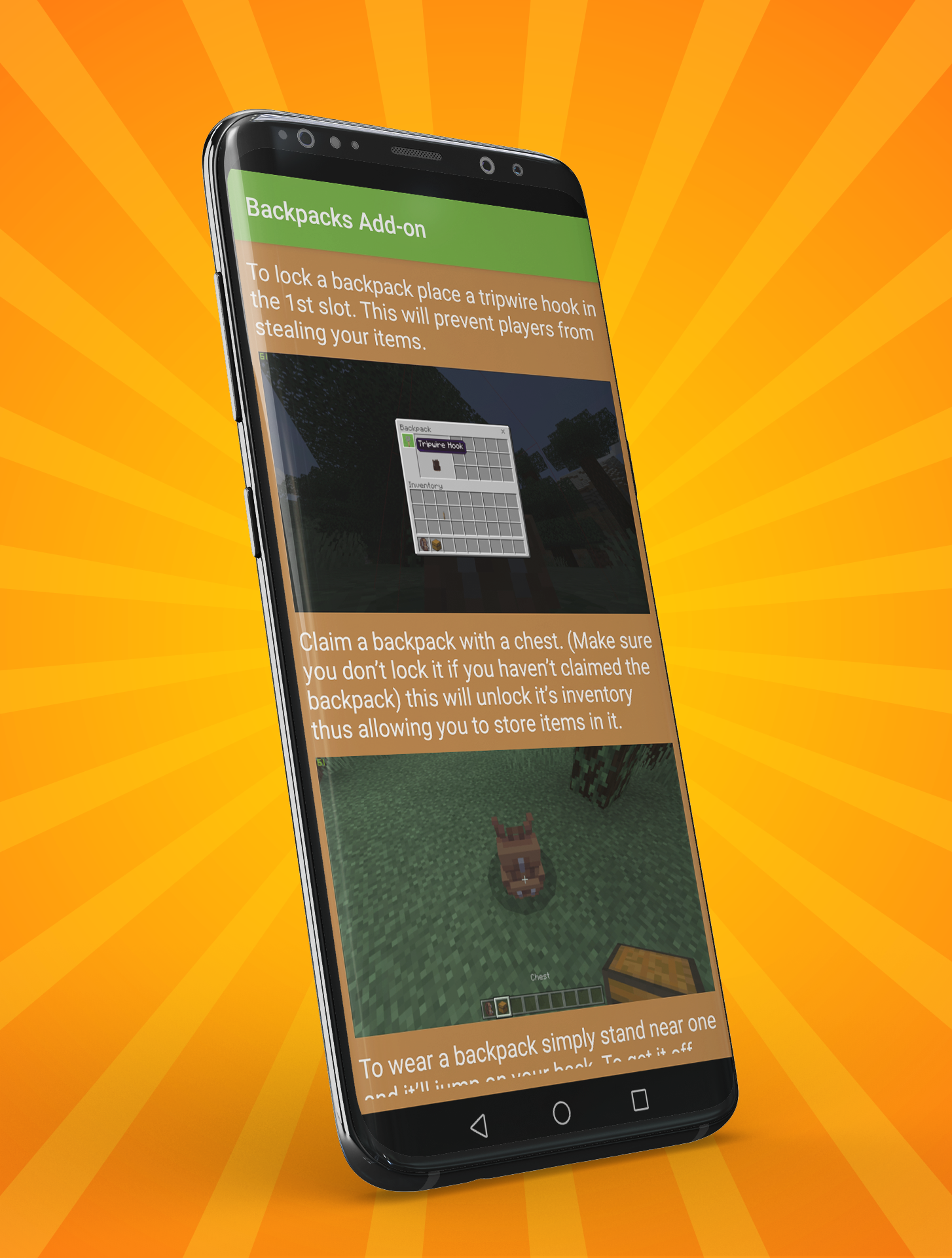 اسکرین شات 3 برنامه Backpack Mod for MCPE