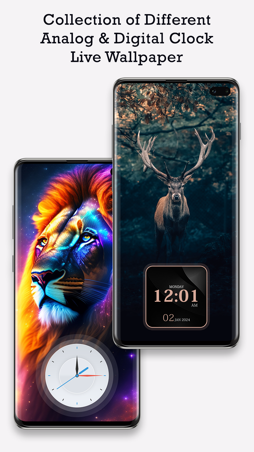 اسکرین شات 1 برنامه Custom Clock Live Wallpaper