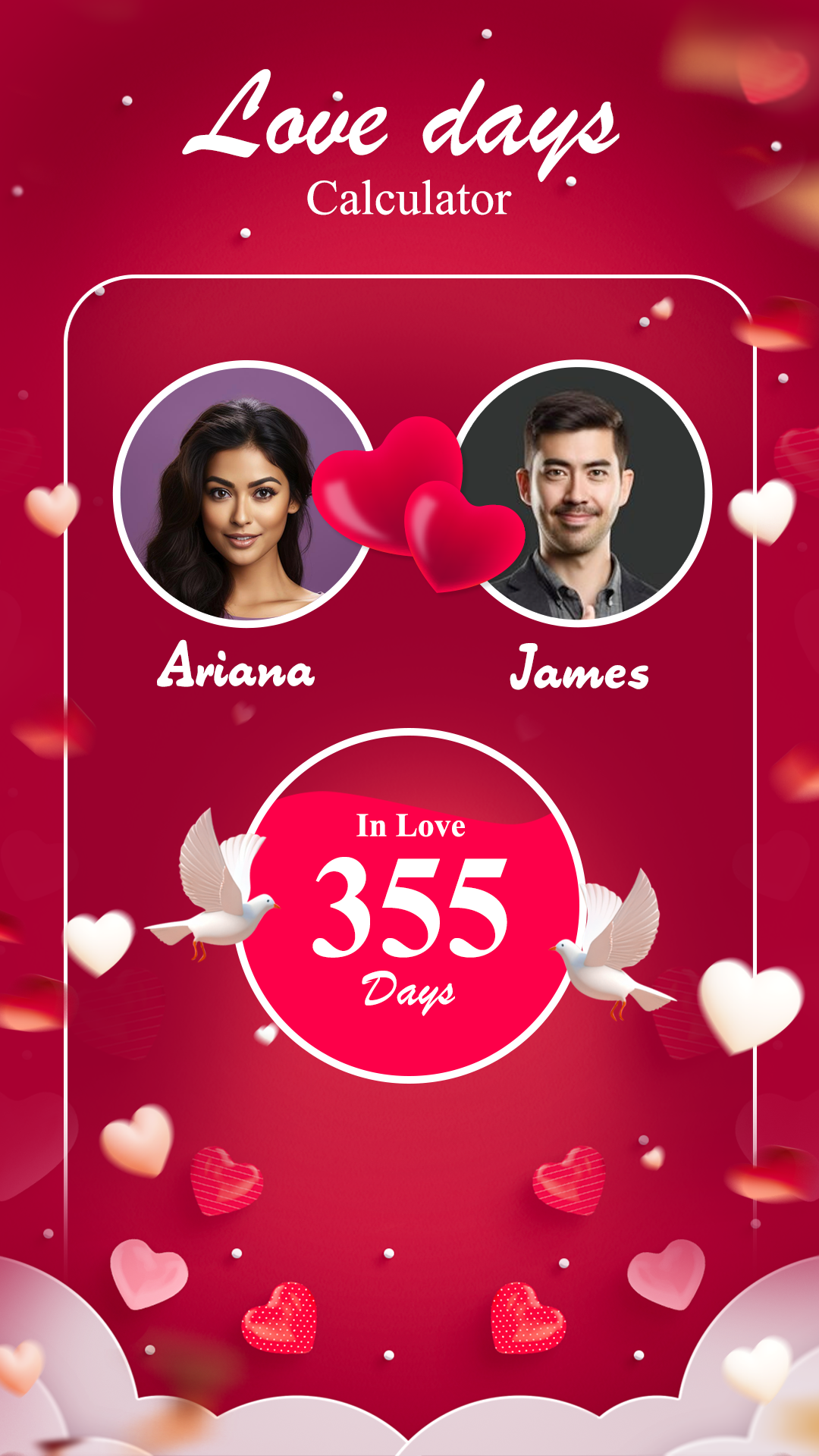 اسکرین شات 1 برنامه Love Relation Days Calculator