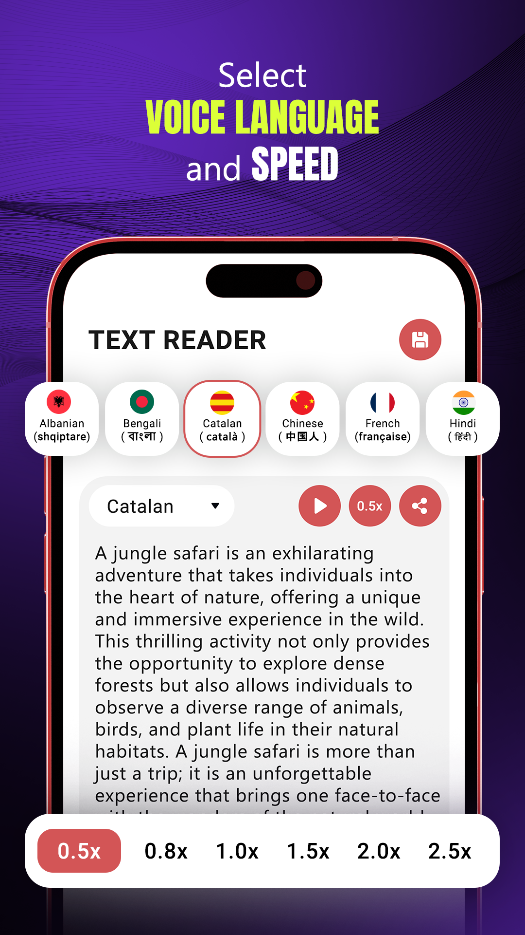 اسکرین شات 2 برنامه Text Reader: Text to Voice