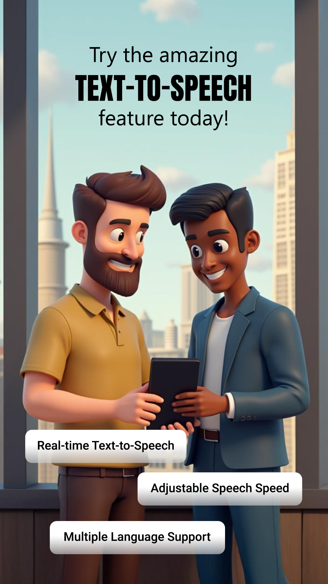 اسکرین شات 1 برنامه Text Reader: Text to Voice
