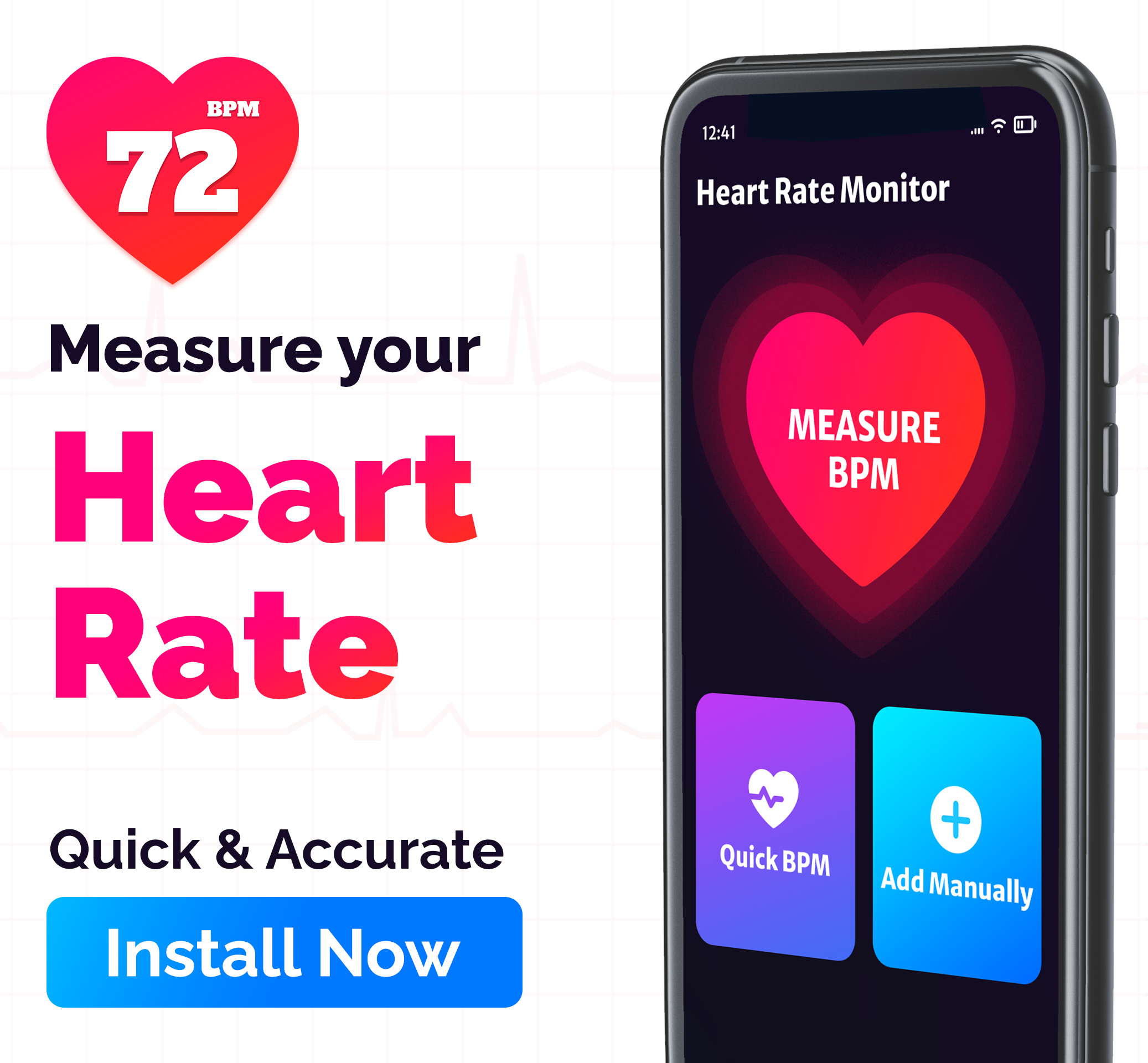 اسکرین شات 1 برنامه Heart Rate Monitor: BPM72™
