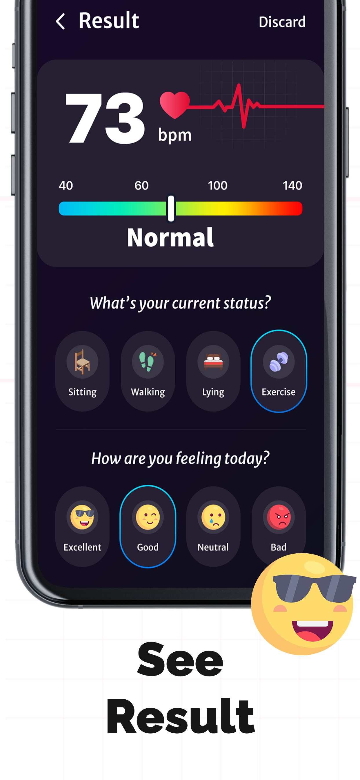 اسکرین شات 4 برنامه Heart Rate Monitor: BPM72™