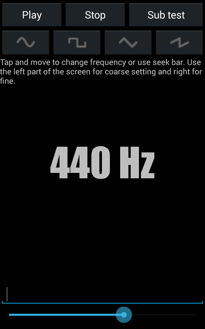 اسکرین شات 1 برنامه Simple tone generator