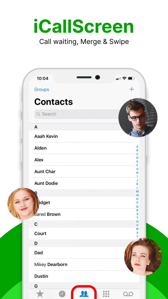 اسکرین شات 2 برنامه iCallScreen - iOS Phone Dialer