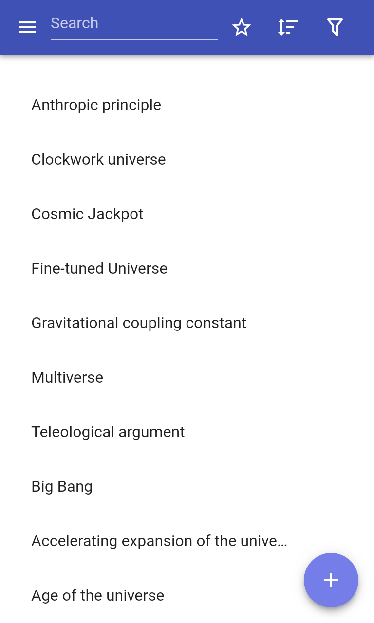 اسکرین شات 1 برنامه Physical cosmology