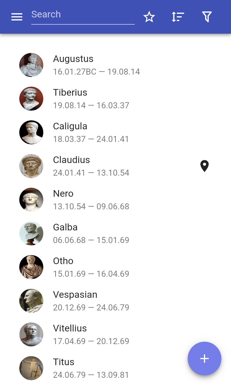 اسکرین شات 1 برنامه Roman emperors
