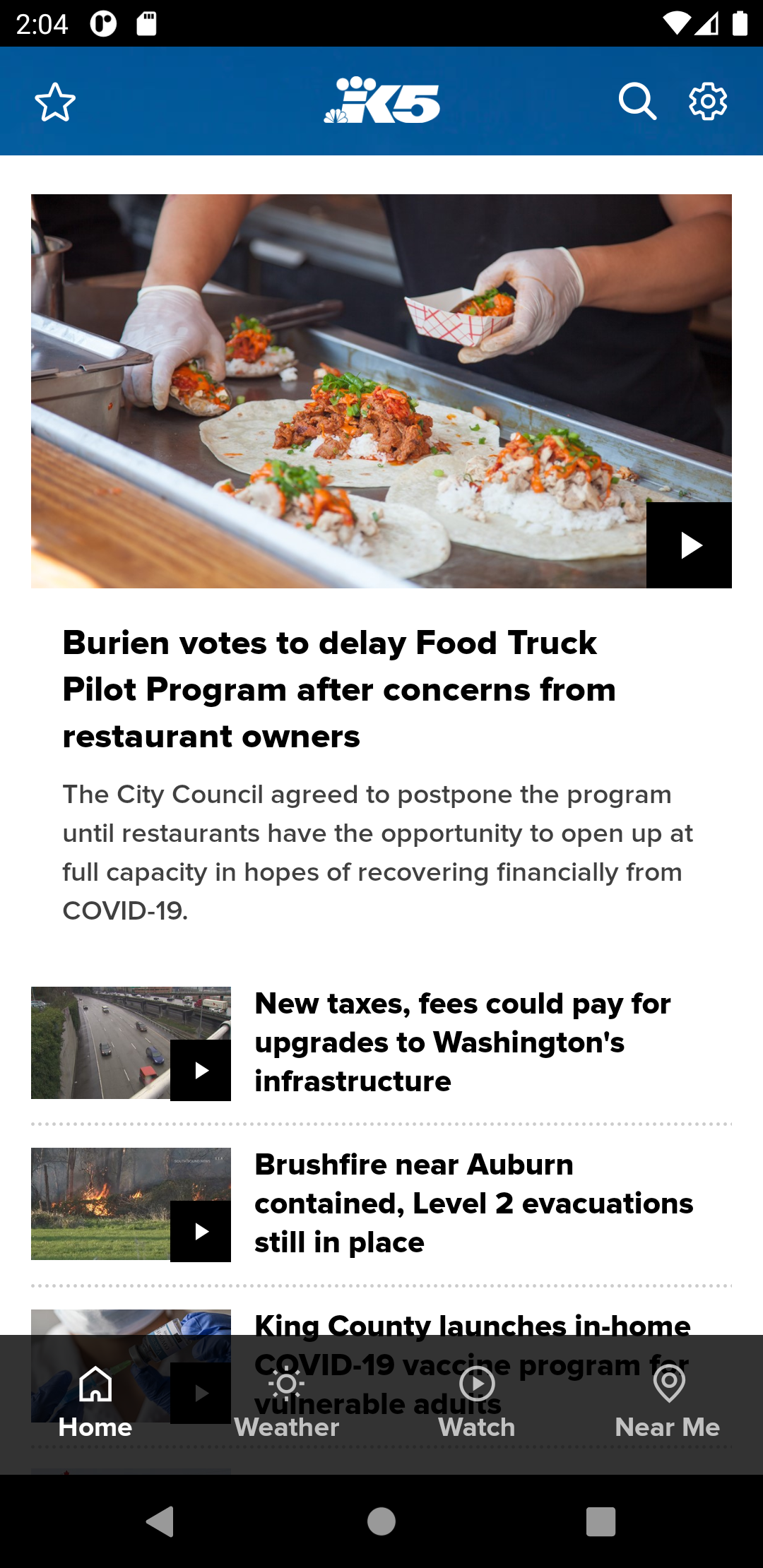 اسکرین شات 1 برنامه KING 5 News for Seattle/Tacoma