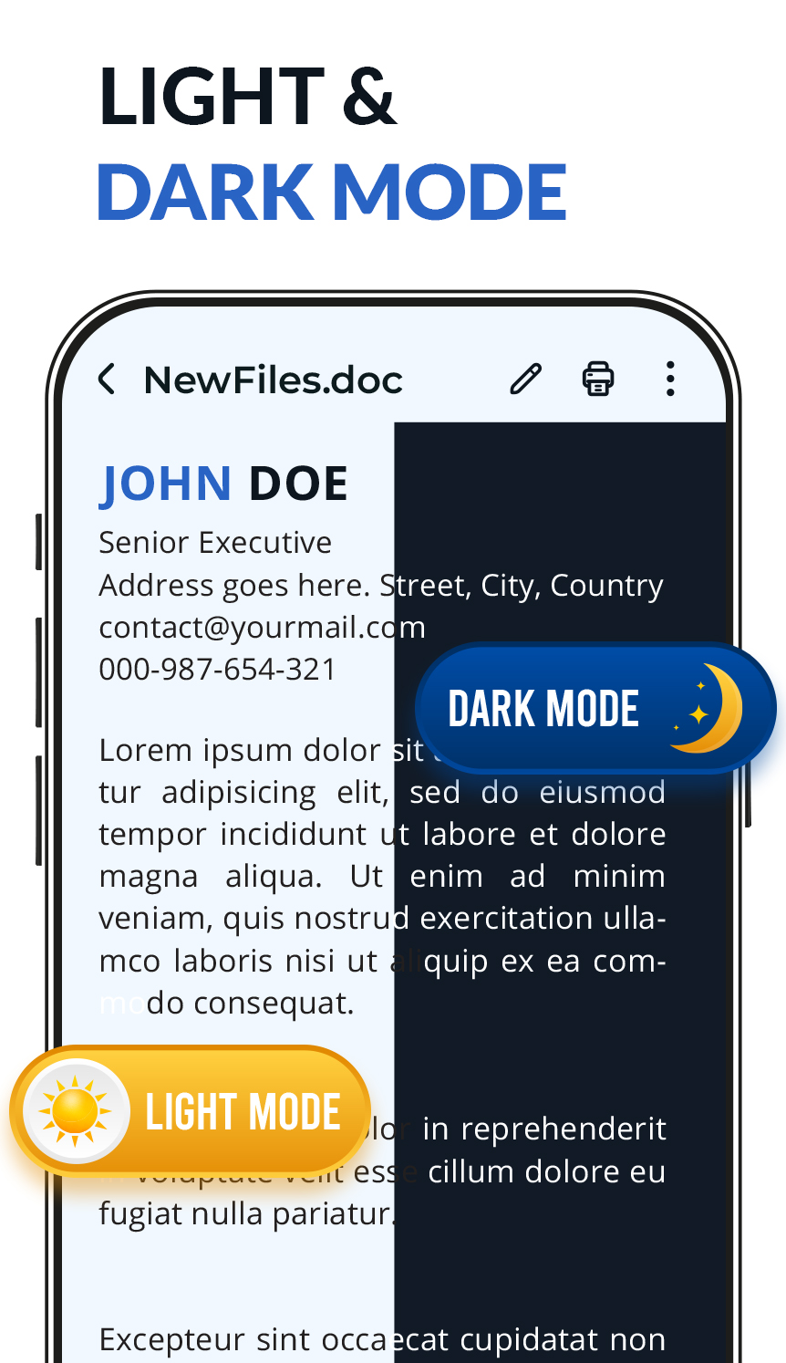 اسکرین شات 3 برنامه Word Reader Office Docs, Docx