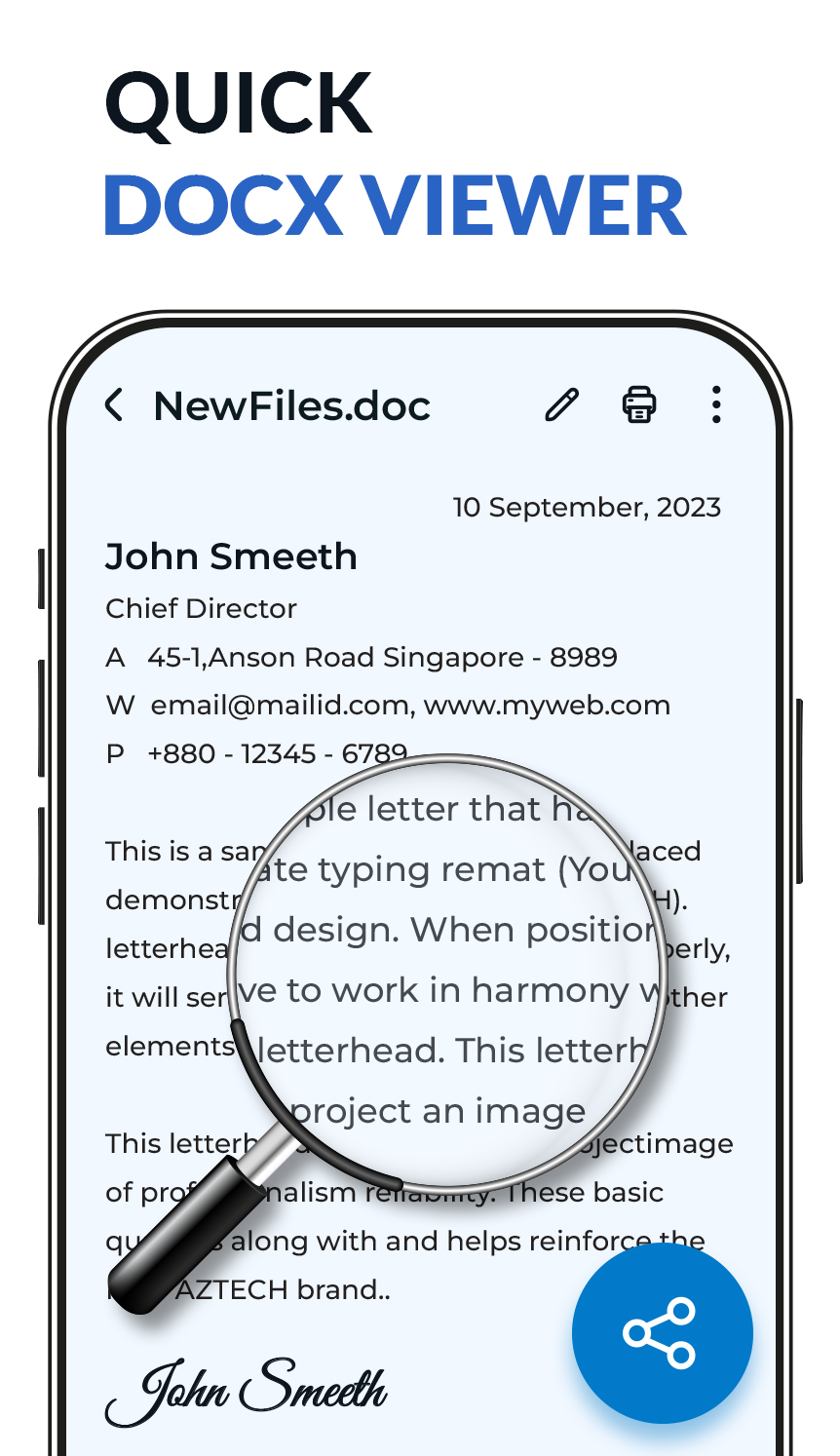 اسکرین شات 2 برنامه Word Reader Office Docs, Docx