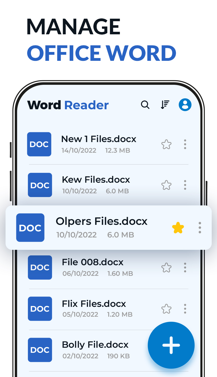 اسکرین شات 1 برنامه Word Reader Office Docs, Docx