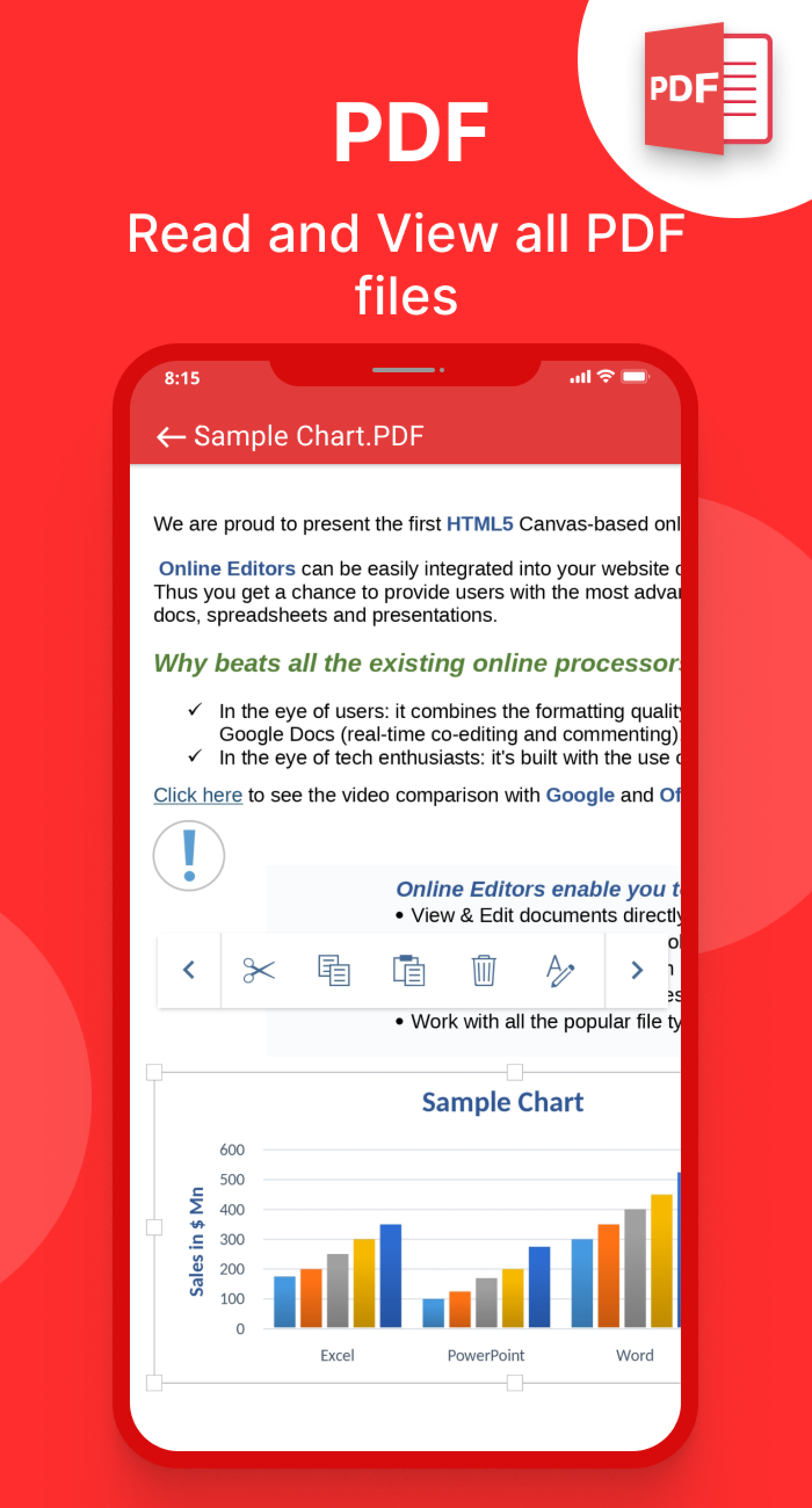 اسکرین شات 2 برنامه All Document Reader and Viewer