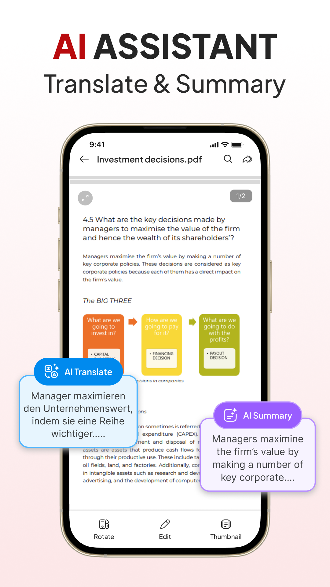 اسکرین شات 2 برنامه PDF Reader – Document Editor