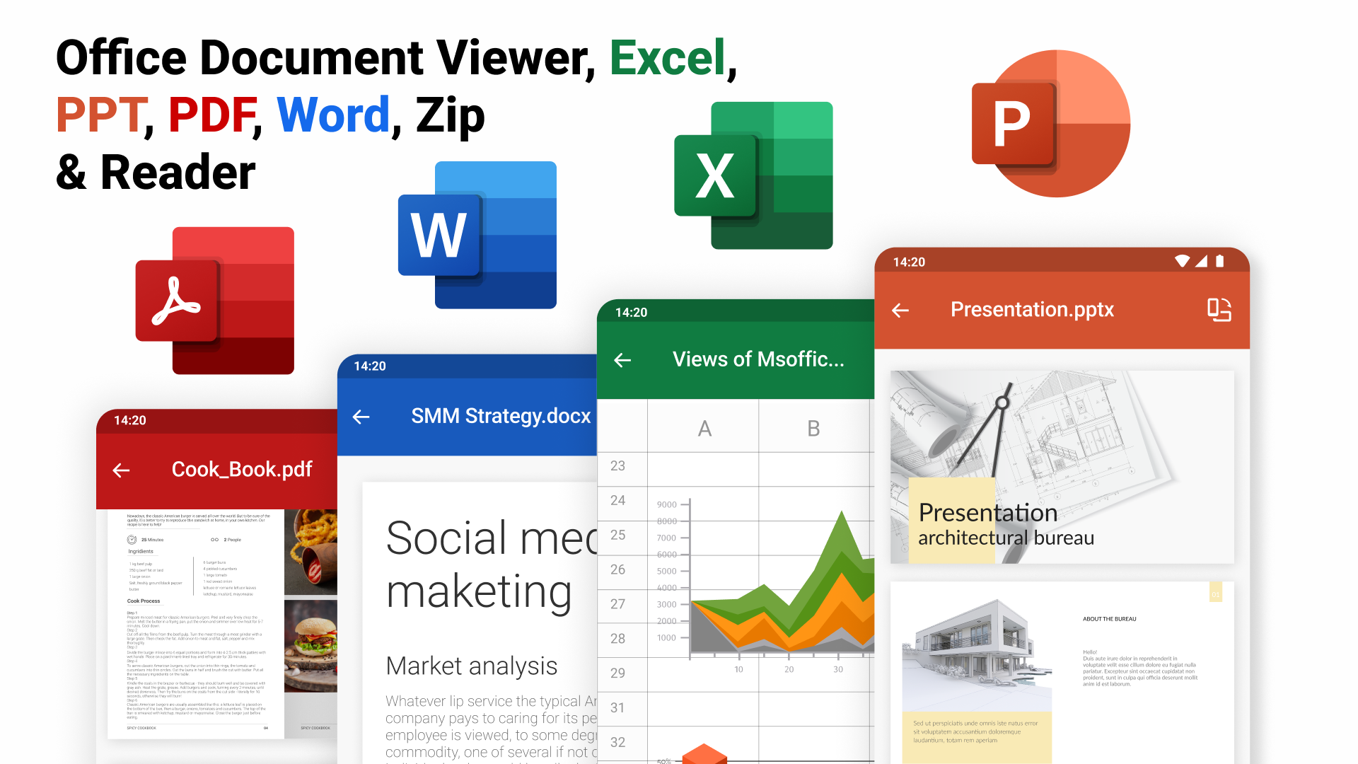 اسکرین شات 1 برنامه Office Reader - WORD/PDF/EXCEL
