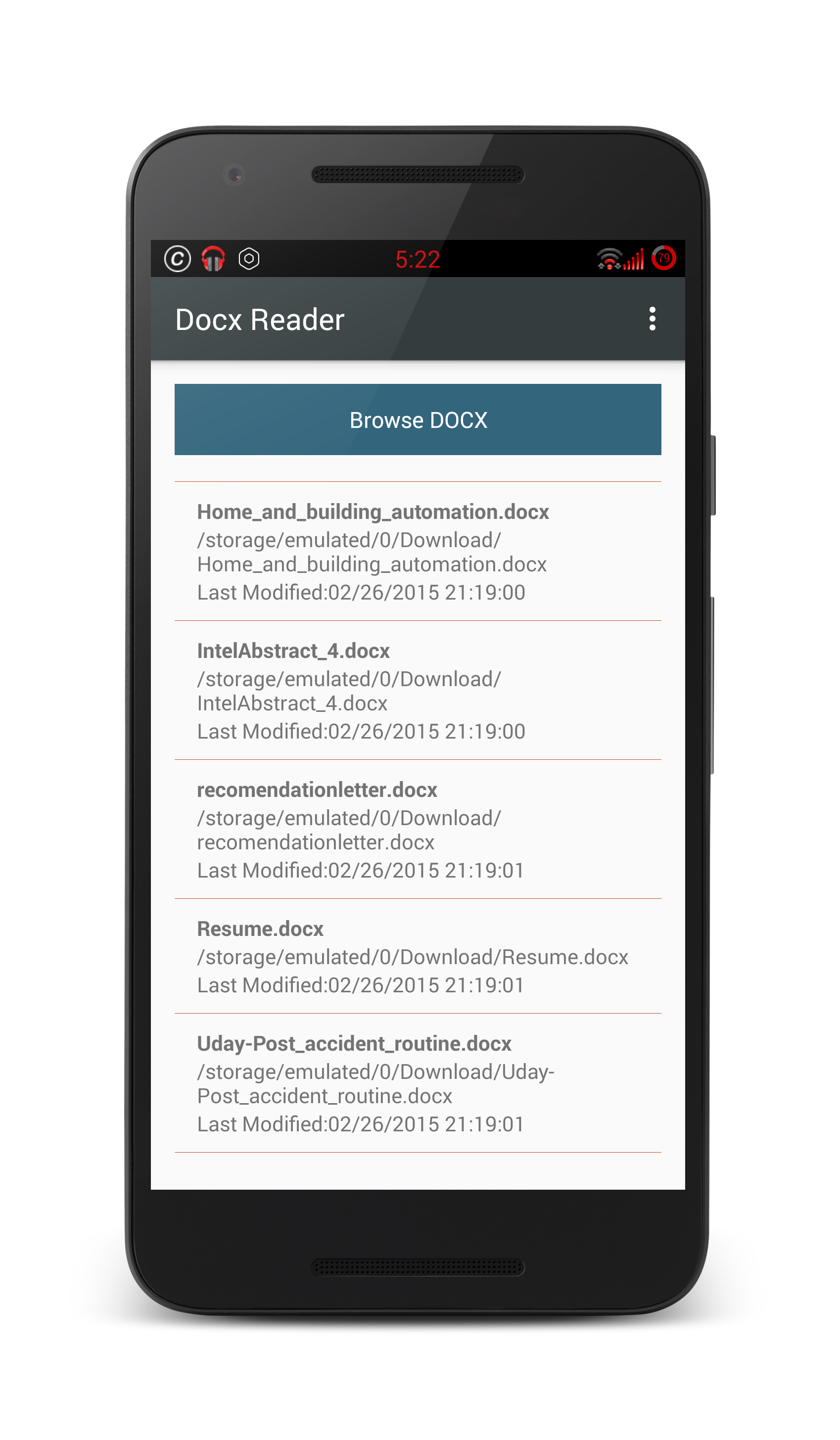اسکرین شات 1 برنامه Docx Reader