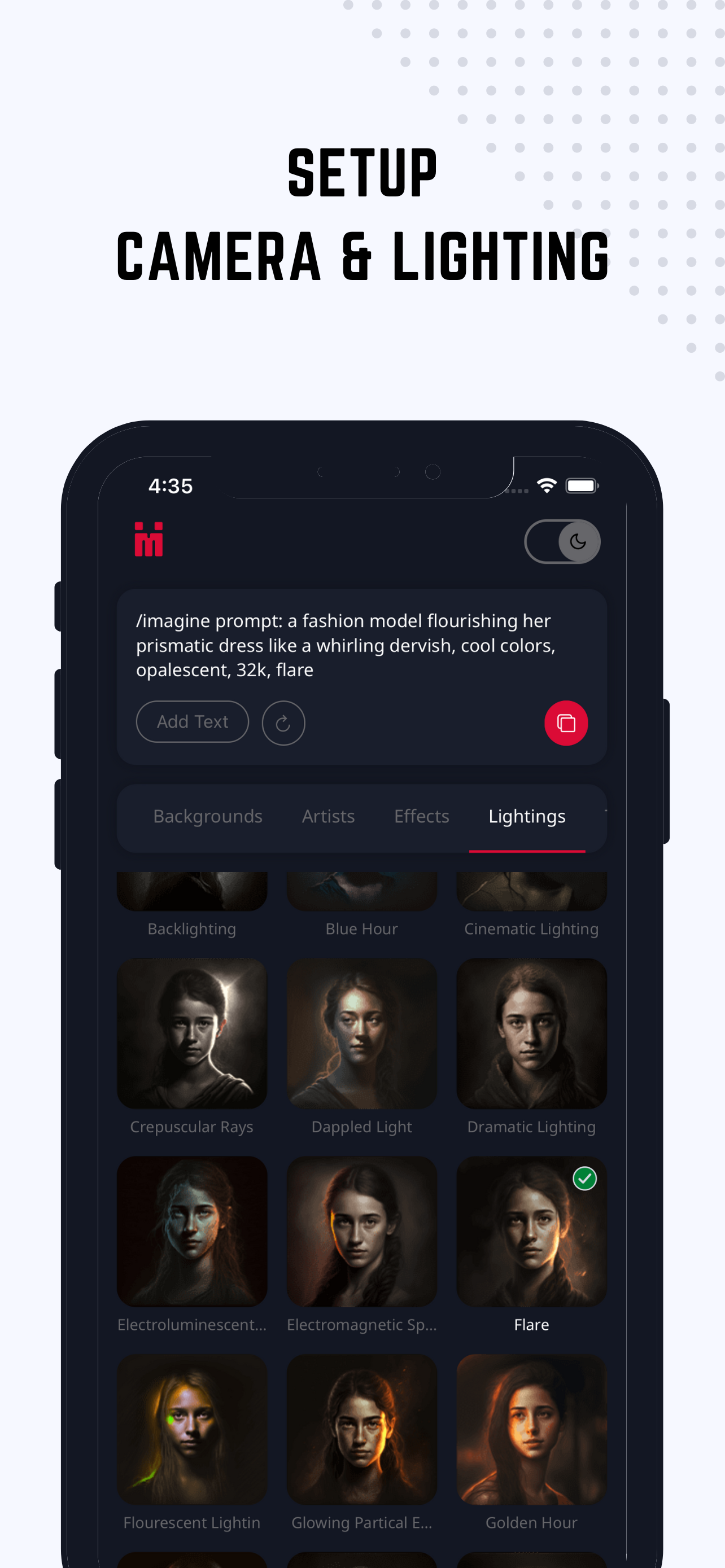 اسکرین شات 4 برنامه IMI: Midjourney Prompt Builder