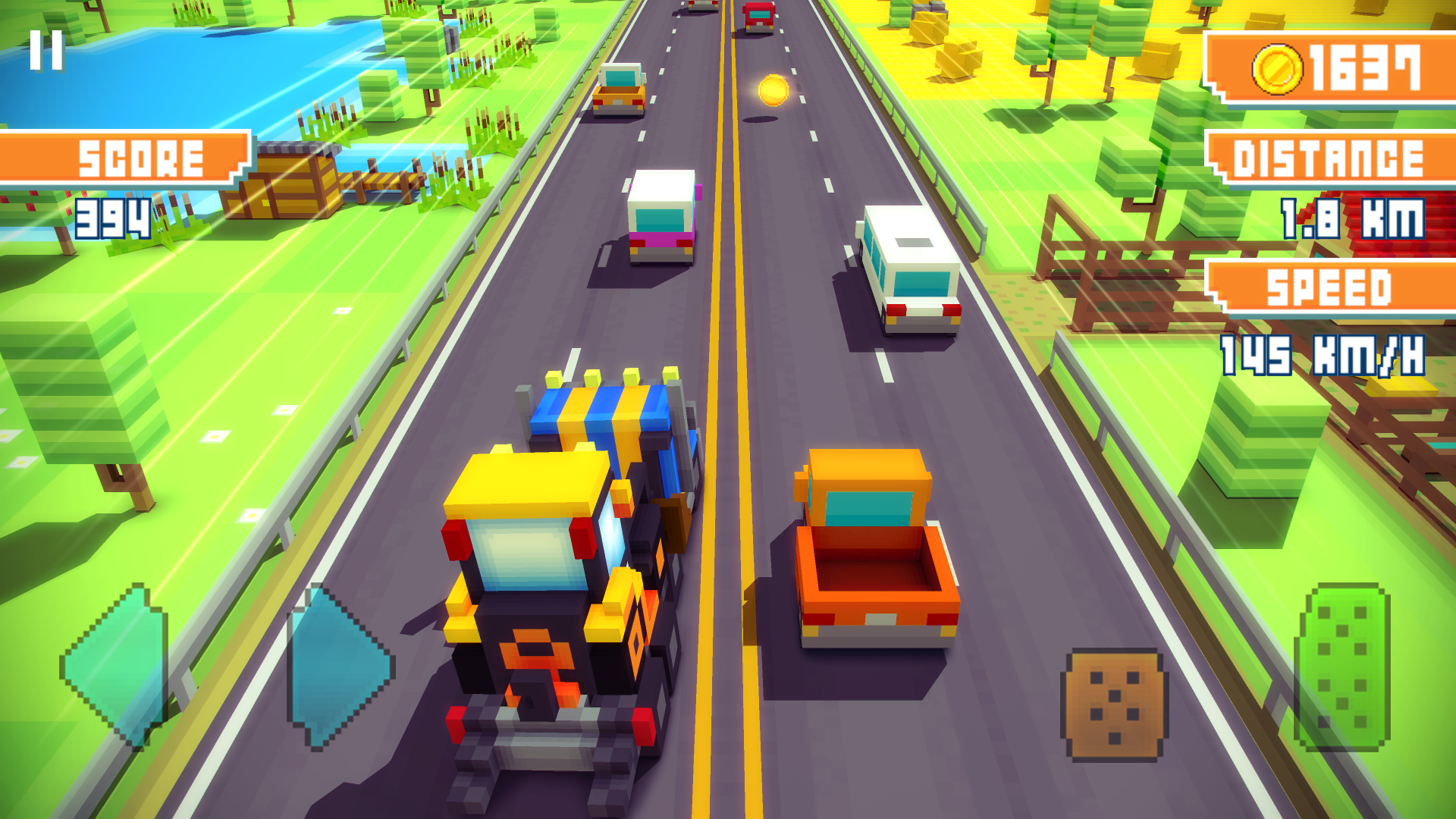اسکرین شات 4 بازی Blocky Highway: Traffic Racing