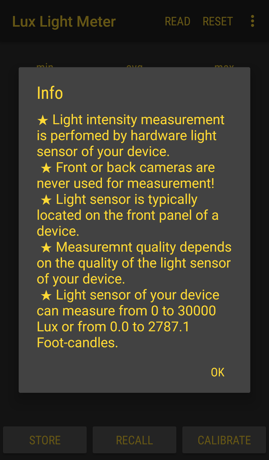 اسکرین شات 3 برنامه Lux Light Meter Pro