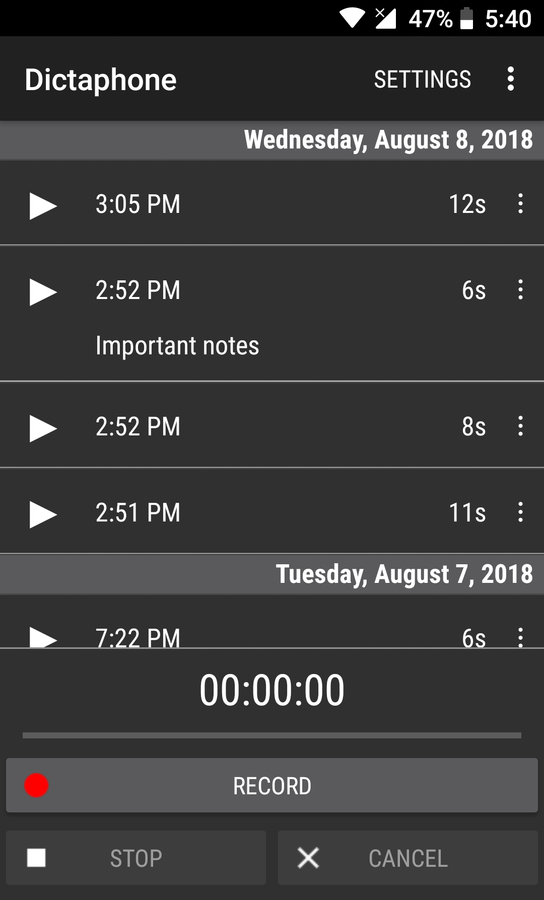 اسکرین شات 1 برنامه Dictaphone - Audio Recorder