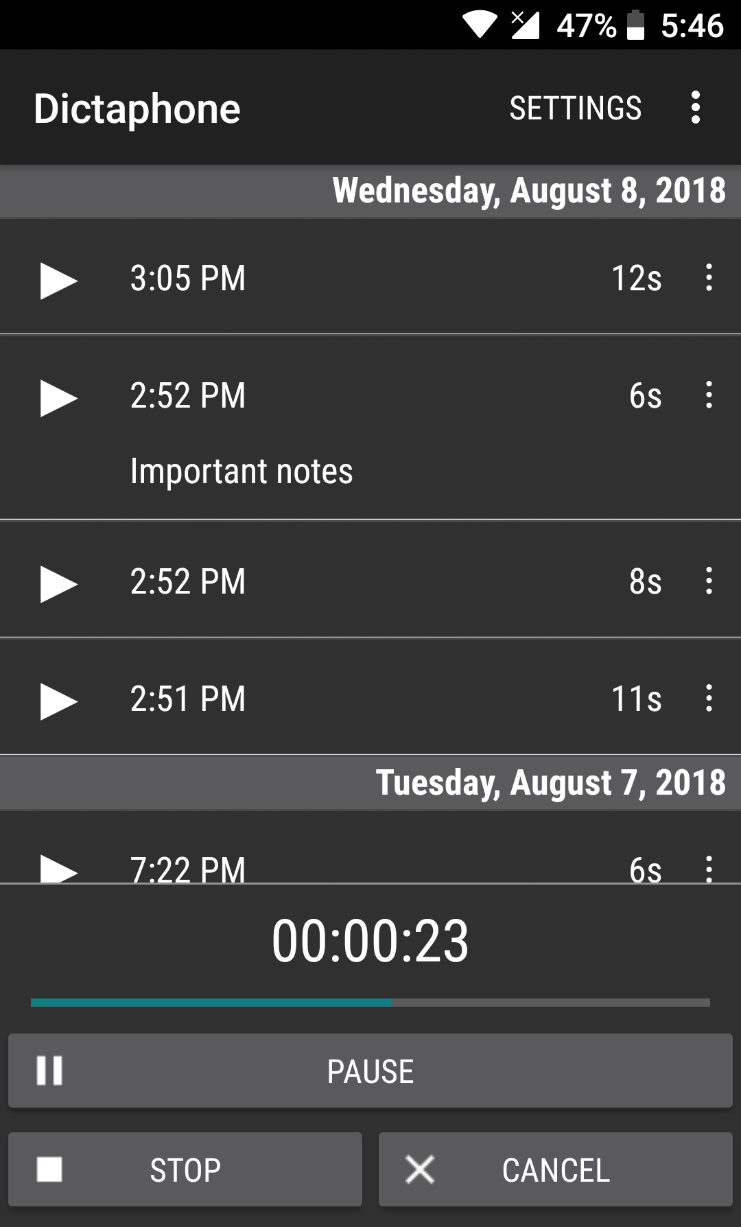 اسکرین شات 2 برنامه Dictaphone - Audio Recorder