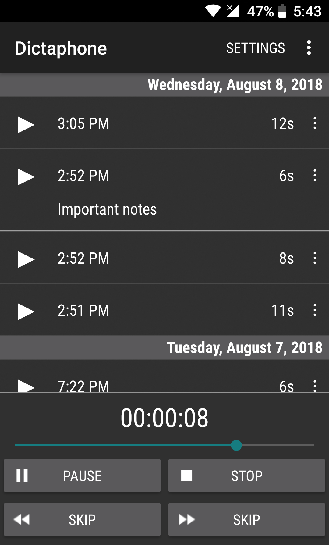 اسکرین شات 3 برنامه Dictaphone - Audio Recorder