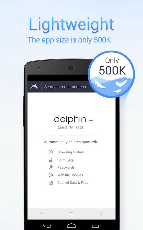 اسکرین شات 1 برنامه Dolphin Zero Incognito Browser