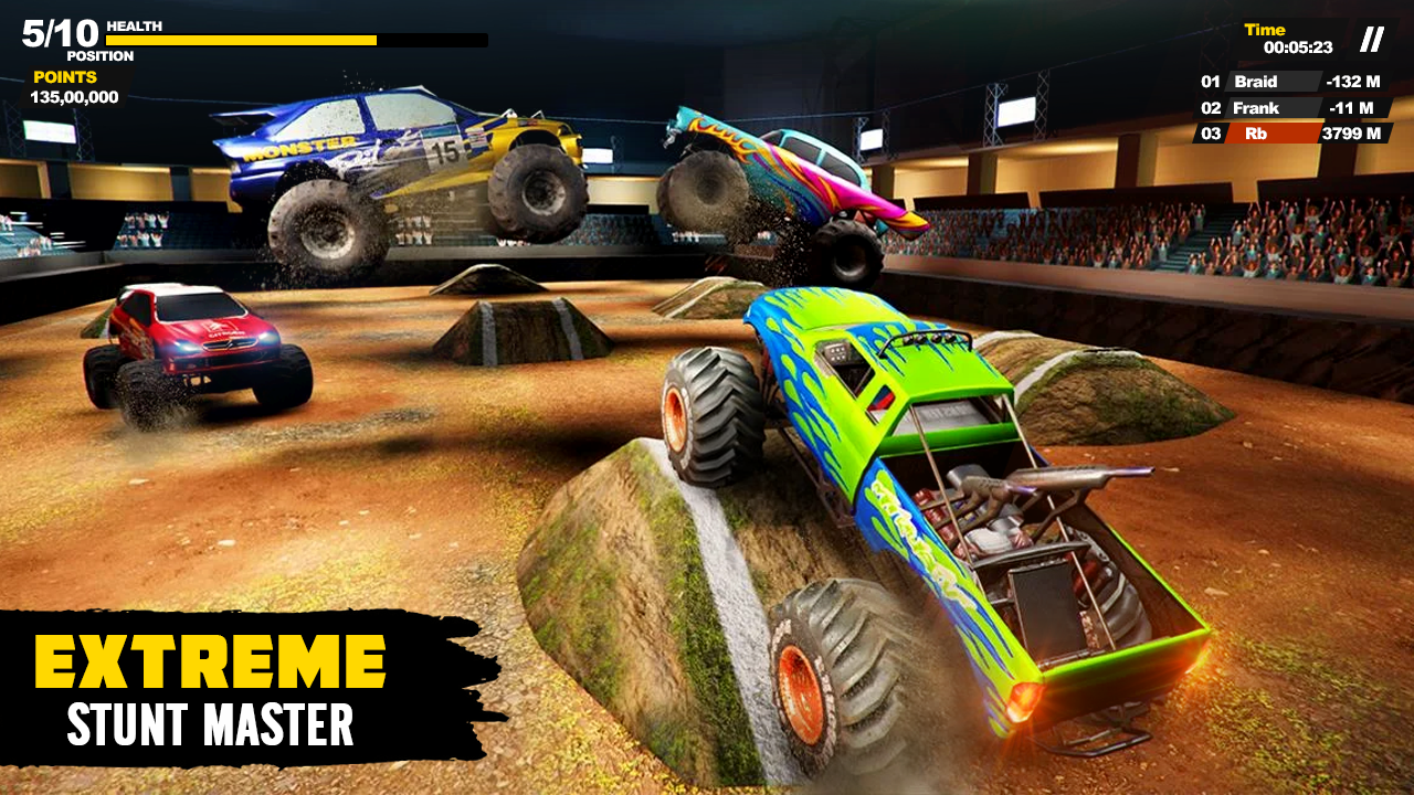 اسکرین شات 2 برنامه US Monster Truck Games Derby