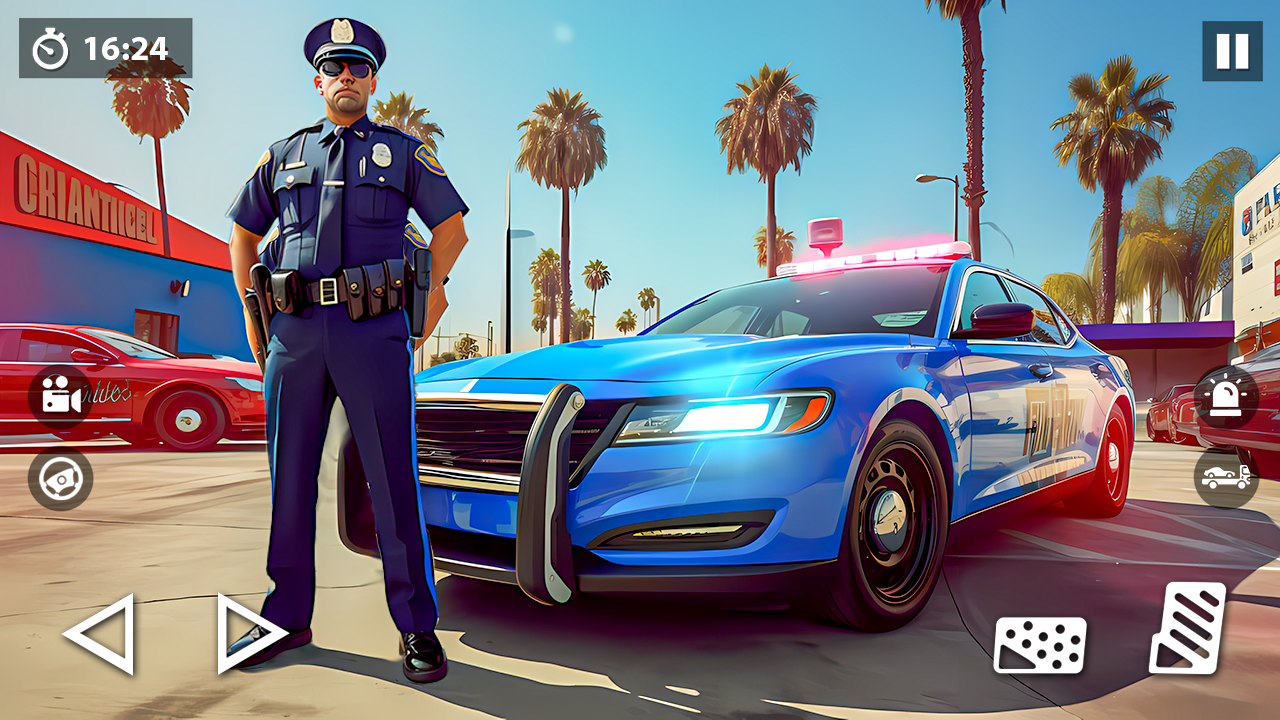 اسکرین شات 1 برنامه US Police Car Transporter Game