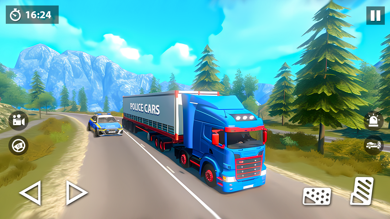 اسکرین شات 4 برنامه US Police Car Transporter Game