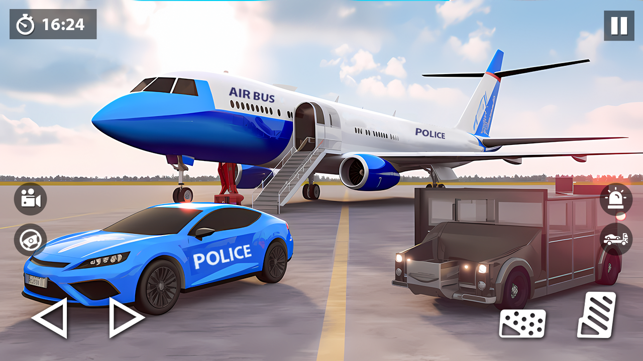 اسکرین شات 2 برنامه US Police Car Transporter Game