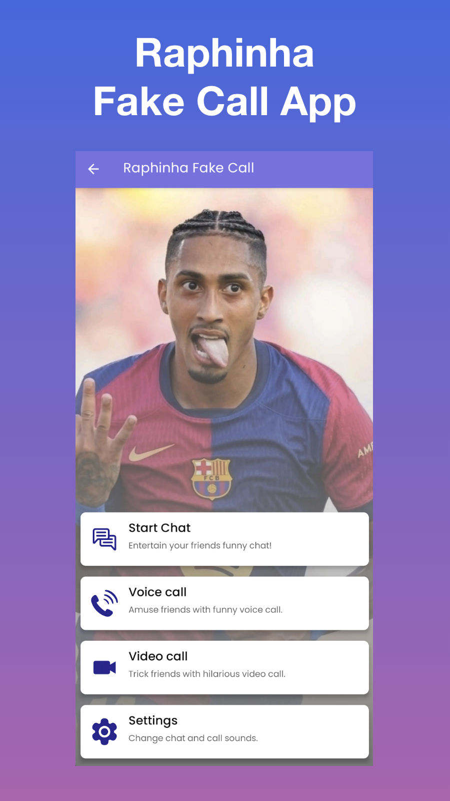 اسکرین شات 1 برنامه Raphinha Fake Video Call