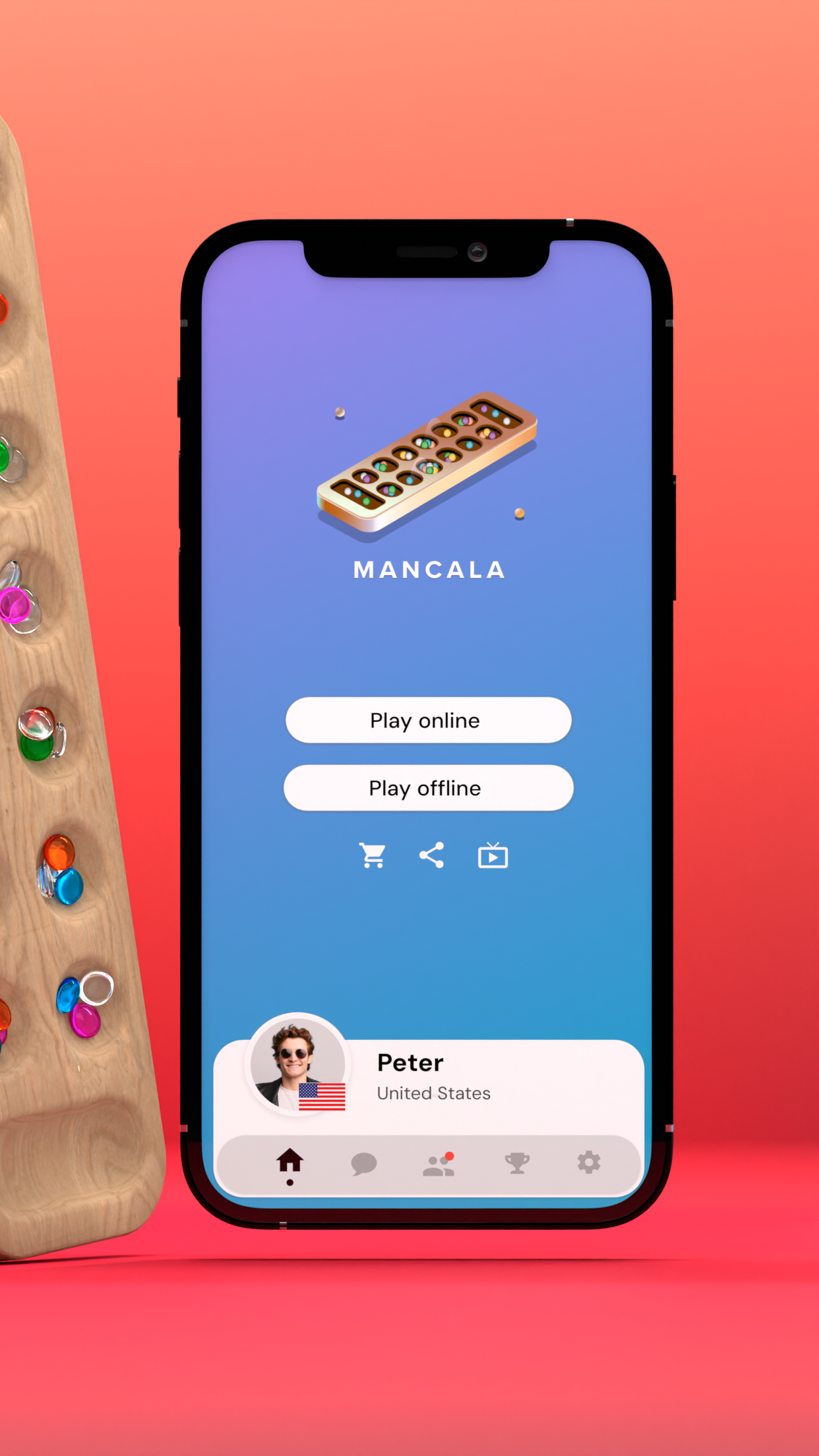 اسکرین شات 6 بازی Mancala Online - Congklak