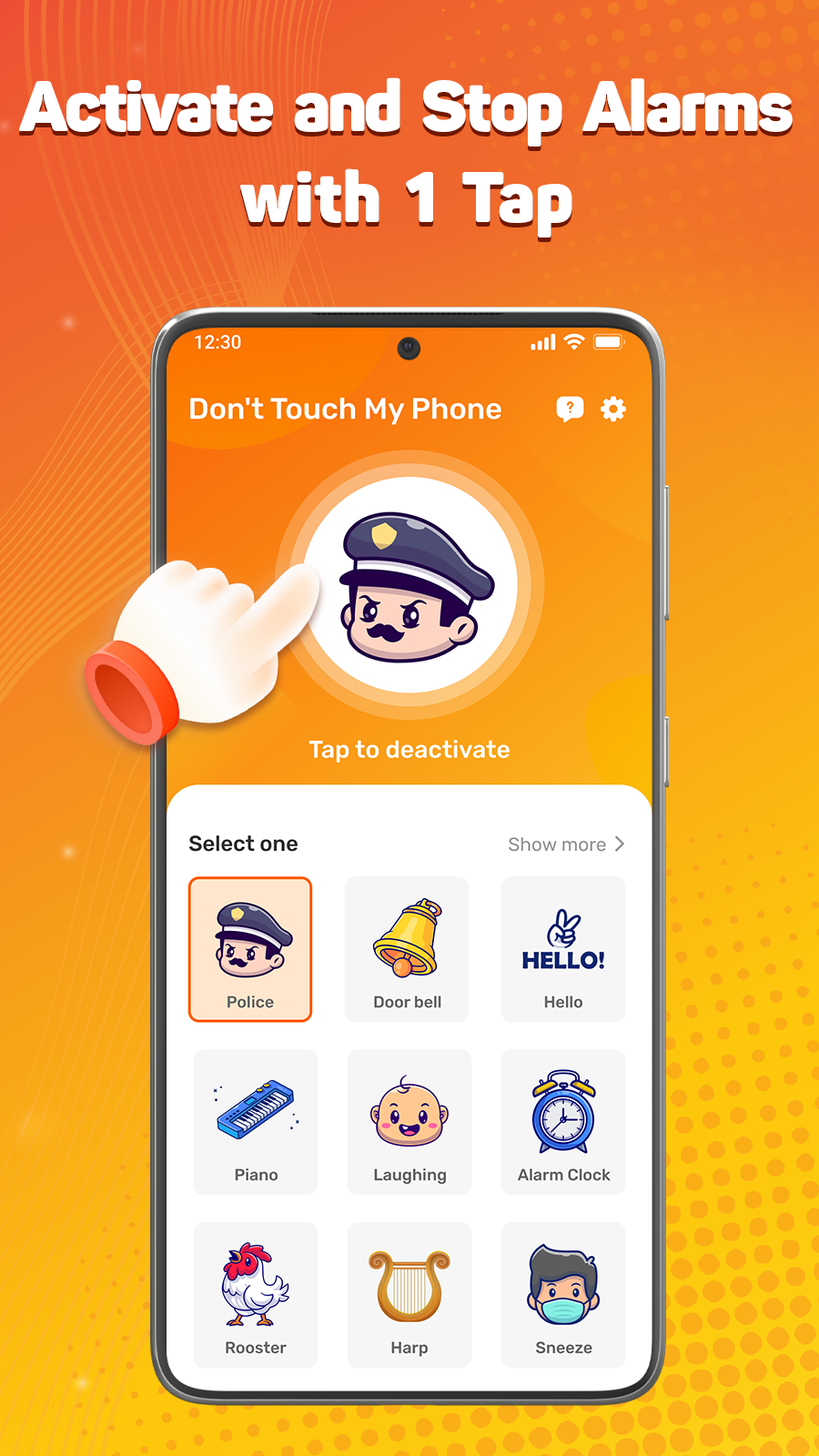 اسکرین شات 2 برنامه Don't touch phone with Alarm