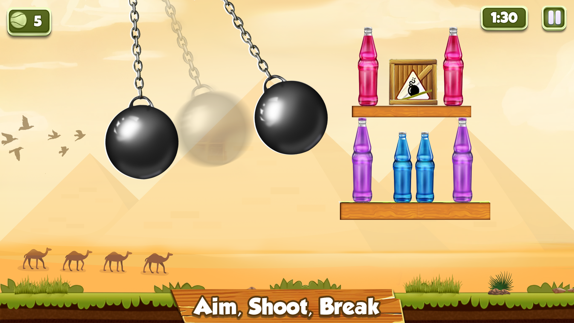 اسکرین شات 2 بازی Bottle Shooter Slingshot Game