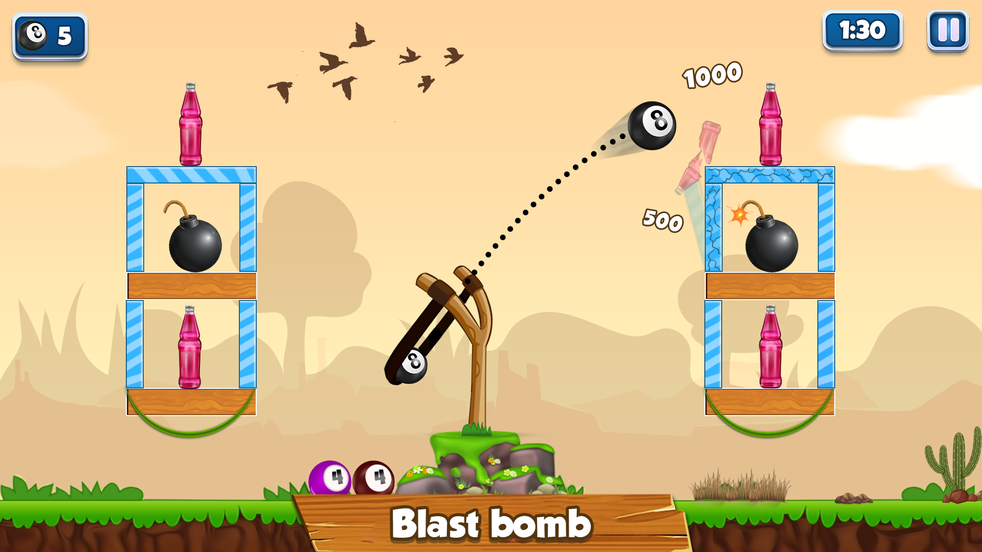 اسکرین شات 4 بازی Bottle Shooter Slingshot Game