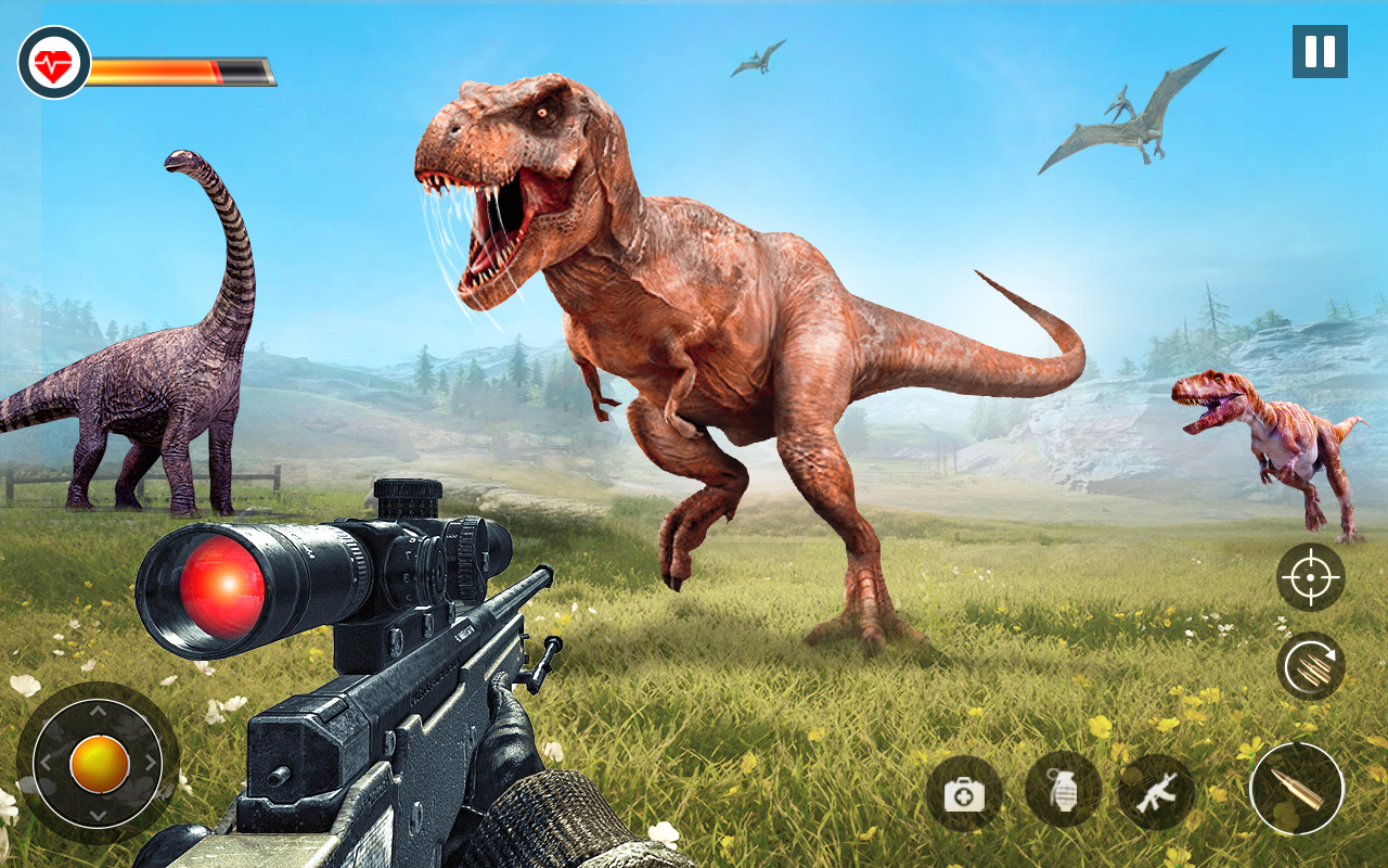 اسکرین شات 2 برنامه Dino Hunter 3D - Hunting Games