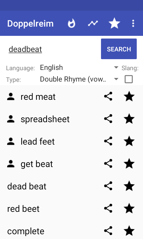 اسکرین شات 4 برنامه Rhymes for Rap (Multisyllabic)