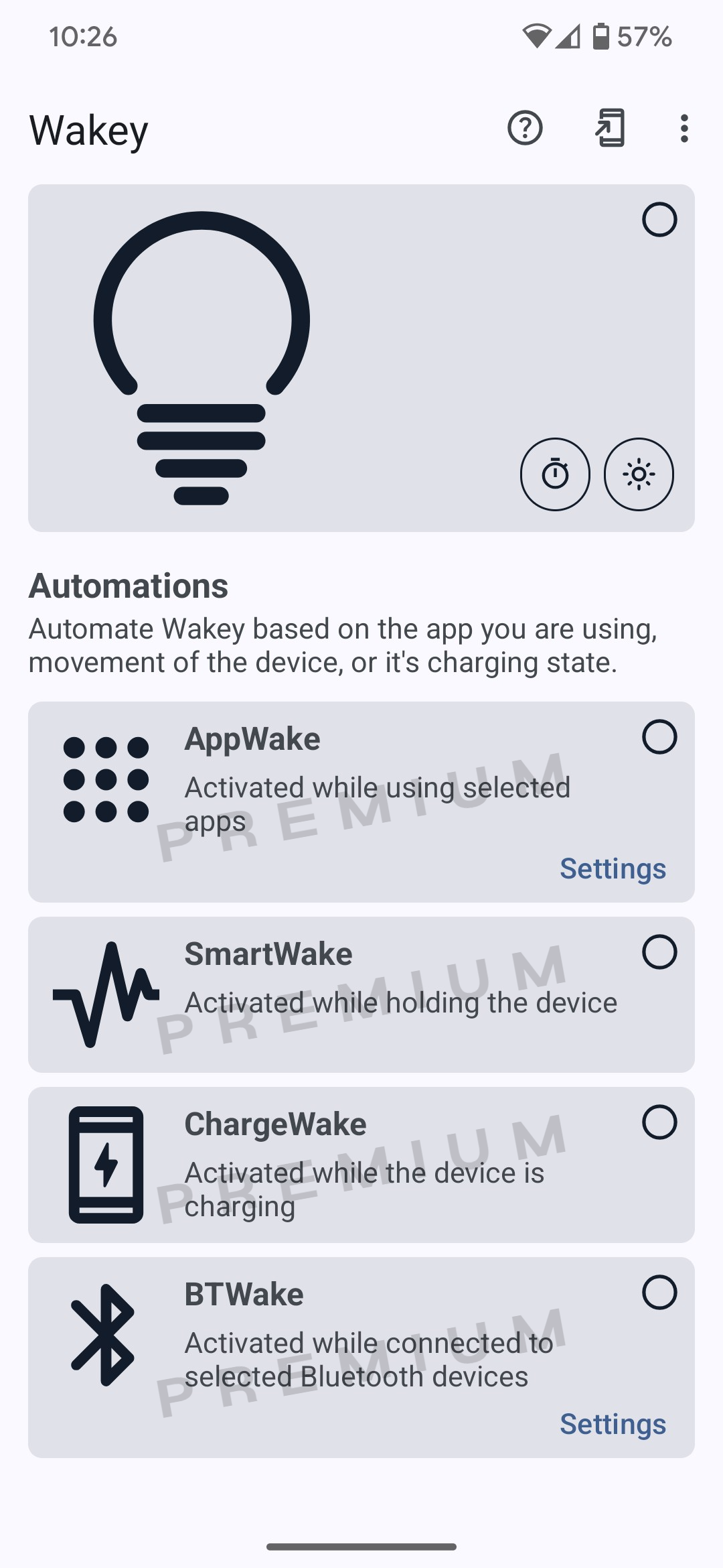 اسکرین شات 1 برنامه Wakey: Keep Screen On