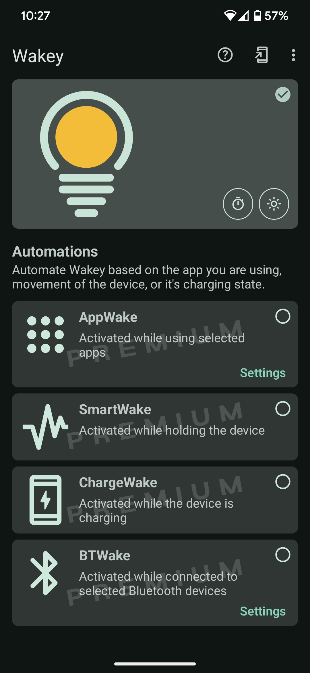 اسکرین شات 4 برنامه Wakey: Keep Screen On