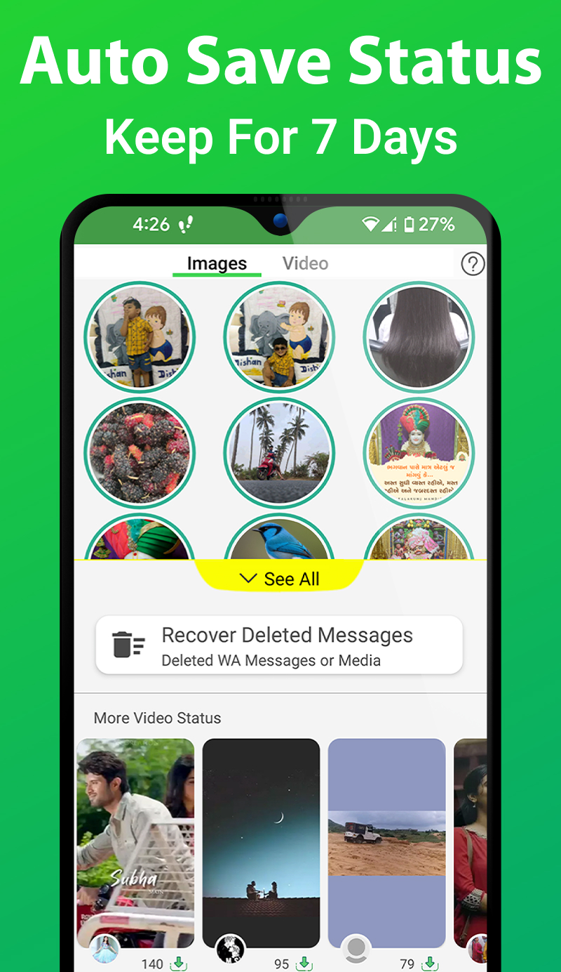 اسکرین شات 2 برنامه Status Saver - Video Download