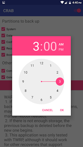 اسکرین شات 2 برنامه [ROOT] CRAB - Custom Recovery Auto Backup