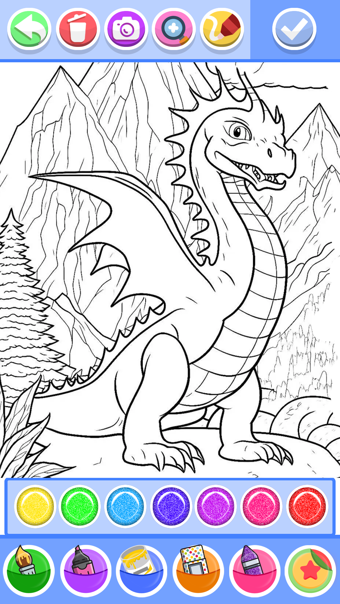اسکرین شات 3 برنامه Dragon Coloring & Drawing Game