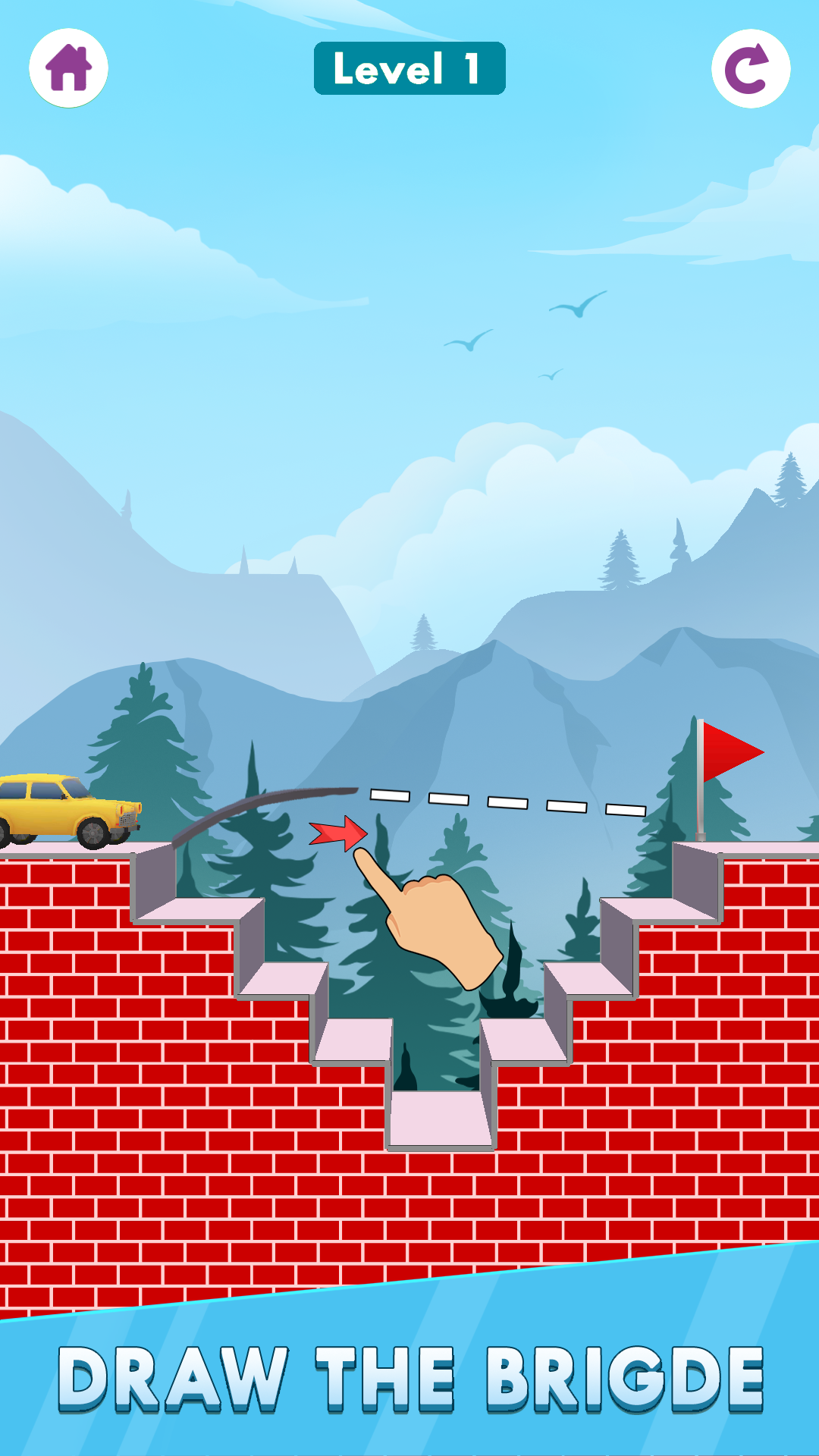 اسکرین شات 1 بازی Draw The Bridge 3D