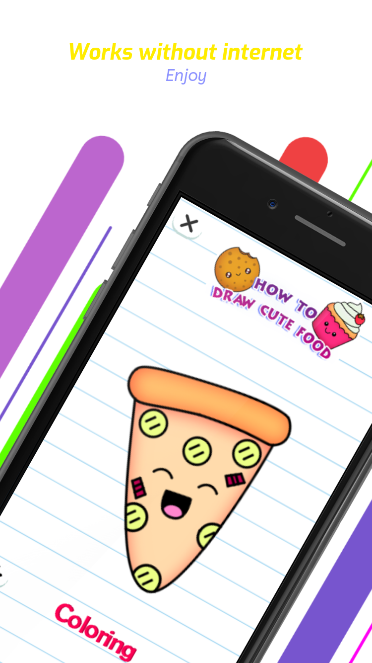 اسکرین شات 5 برنامه How to draw Food and Drinks