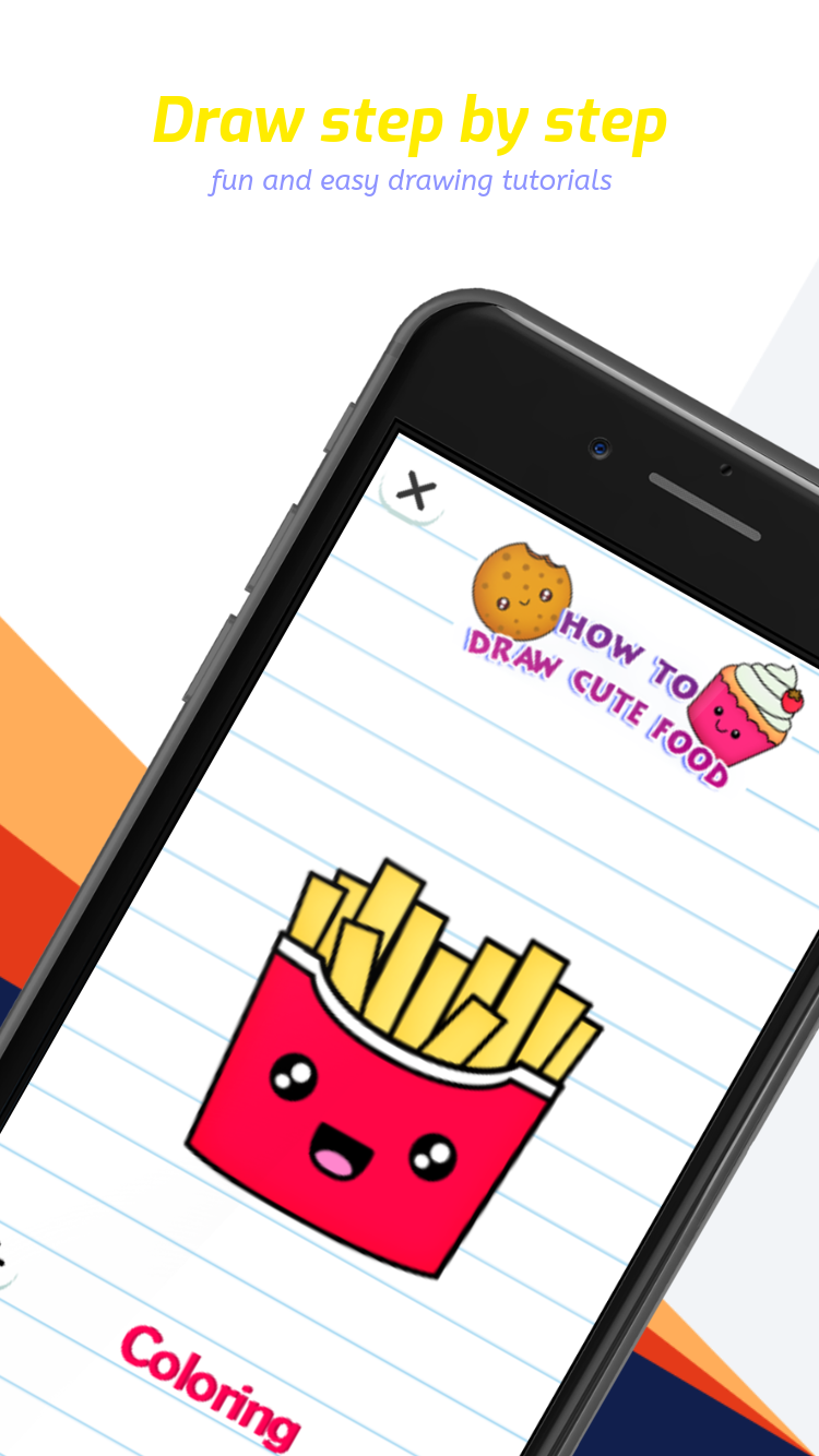 اسکرین شات 2 برنامه How to draw Food and Drinks
