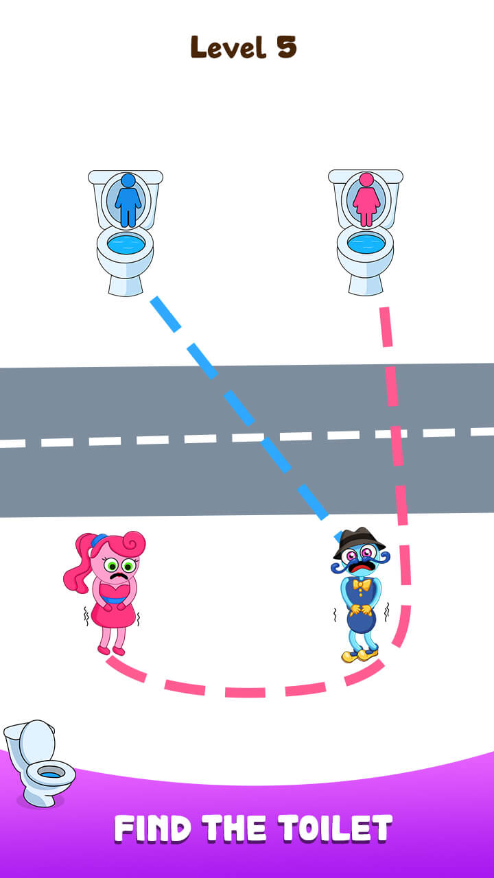 اسکرین شات 3 بازی Path To Toilet: Draw To Line