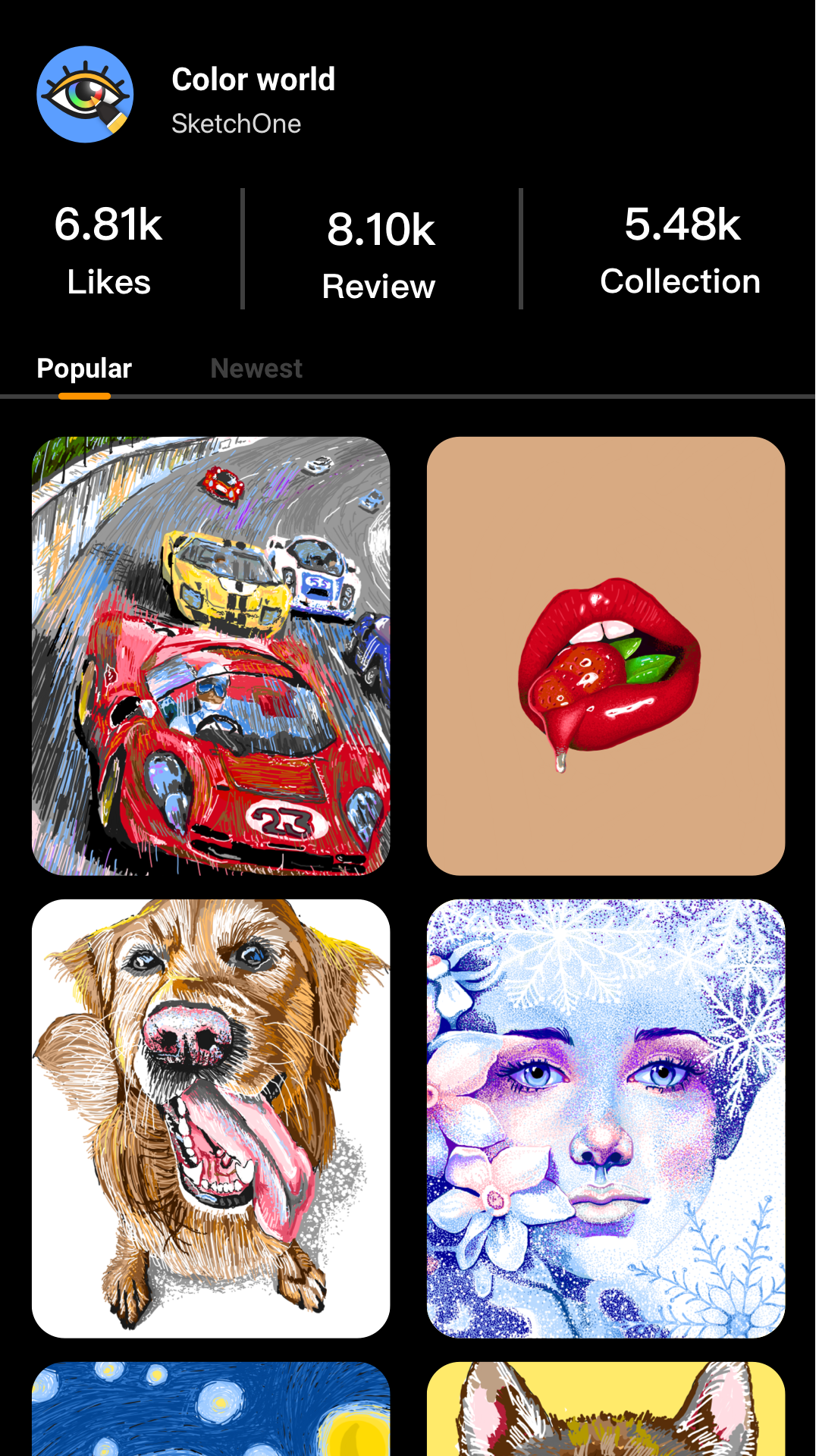 اسکرین شات 4 برنامه SketchOne: Artist Community