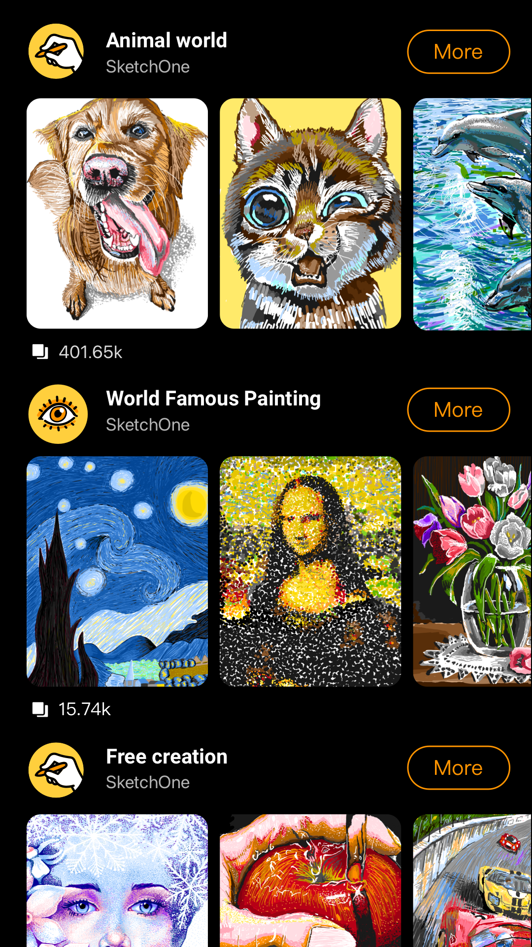 اسکرین شات 5 برنامه SketchOne: Artist Community